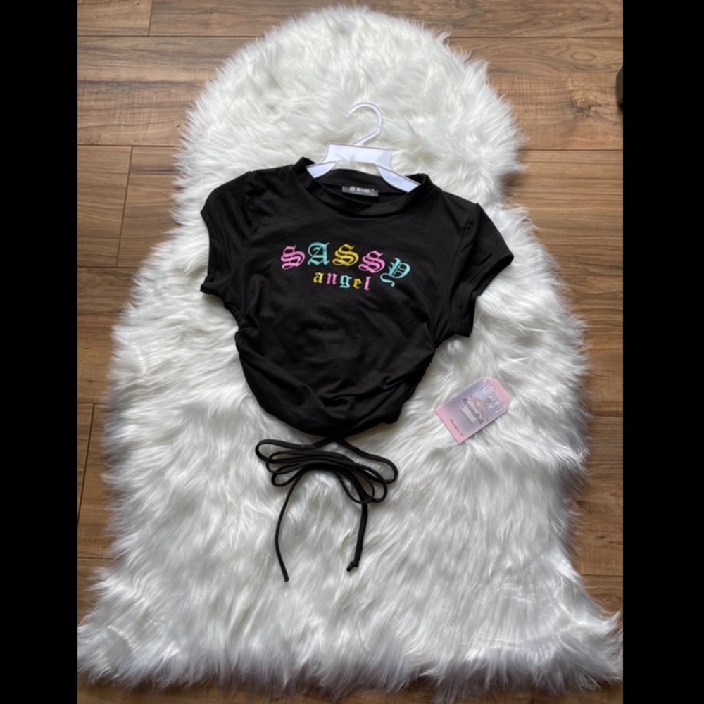 “Sassy Angel” Open-back croptop